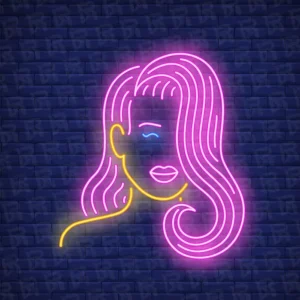 تابلو نئون آماده طرح زن - کد Beauty001