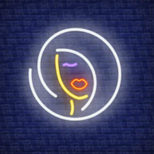 تابلو نئون آماده طرح زن - کد Beauty005