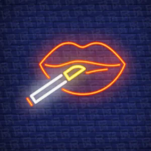 تابلو نئون آماده طرح لب - کد Beauty006