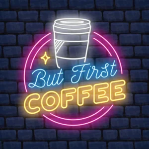 تابلو نئون آماده طرح لیوان قهوه - کد Coffee005