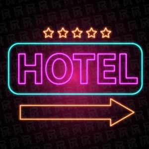 تابلو نئون آماده طرح هتل- کد Hotel001