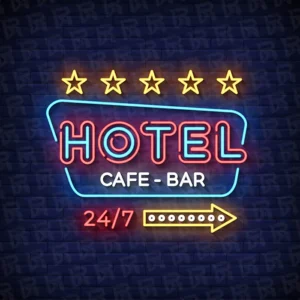 تابلو نئون آماده طرح هتل- کد Hotel002