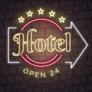 تابلو نئون آماده طرح هتل- کد Hotel003