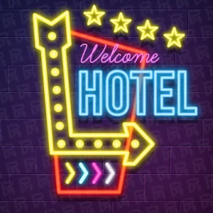 تابلو نئون آماده طرح هتل- کد Hotel004