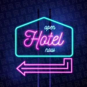 تابلو نئون آماده طرح هتل- کد Hotel005