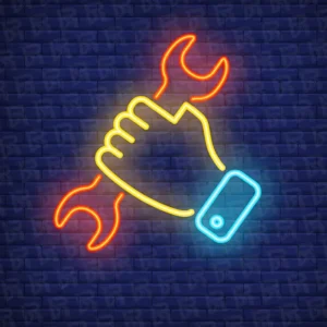 تابلو نئون آماده طرح تعمیرات - کد Repair002