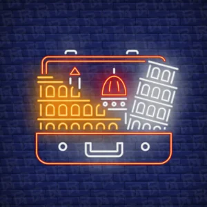 تابلو نئون آماده طرح سفر و گردشگری - کد Travel001