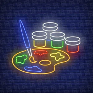 تابلو نئون آماده طرح پالت رنگ - کد Art001