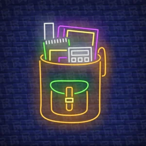 تابلو نئون آماده طرح کوله پشتی - کد Art002