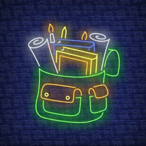 تابلو نئون آماده طرح کوله پشتی - کد Art003