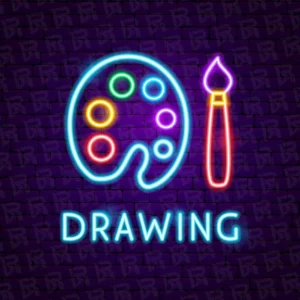 تابلو نئون آماده طرح پالت رنگ - کد Art006