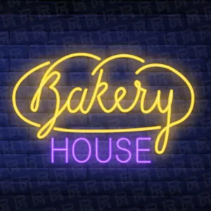 تابلو نئون آماده طرح بیکری - کد Bakery001