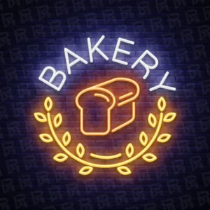 تابلو نئون آماده طرح بیکری - کد Bakery002