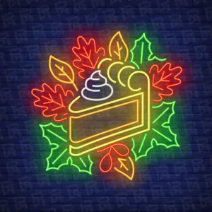 تابلو نئون آماده طرح اسلایس کیک - کد Bakery010