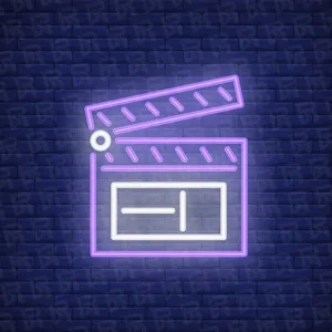 تابلو نئون آماده طرح کلاکت - کد Photography003