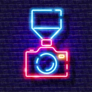 تابلو نئون آماده طرح دوربین - کد Photography004