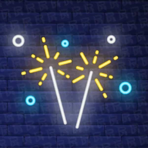 تابلو نئون آماده طرح فشفشه - کد Ceremony004