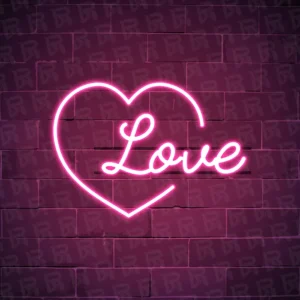تابلو نئون آماده طرح Love - کد Ceremony005