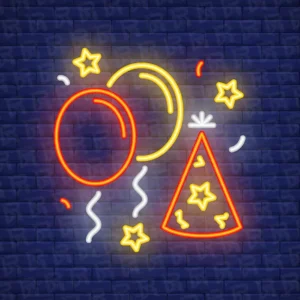 تابلو نئون آماده طرح تولد - کد Ceremony009