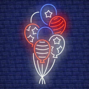 تابلو نئون آماده طرح بادکنک - کد Ceremony012