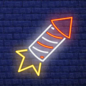 تابلو نئون آماده طرح آتش بازی - کد Ceremony014