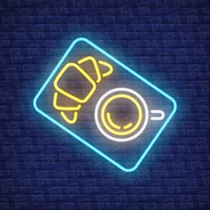 تابلو نئون آماده طرح قهوه - کد Coffee007