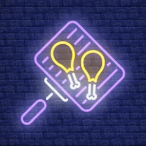 تابلو نئون آماده طرح ران مرغ - کد Dairy001