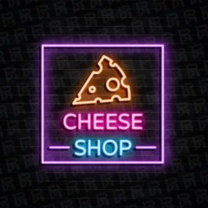 تابلو نئون آماده طرح پنیر - کد Dairy005