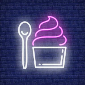 تابلو نئون آماده طرح بستنی - کد Dairy009