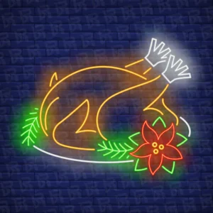 تابلو نئون آماده طرح مرغ بریان - کد Dairy011