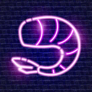 تابلو نئون آماده طرح میگو - کد Dairy013