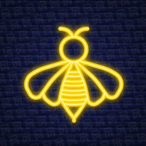 تابلو نئون آماده طرح زنبور عسل - کد Dairy016