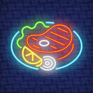 تابلو نئون آماده طرح استیک - کد Dairy020