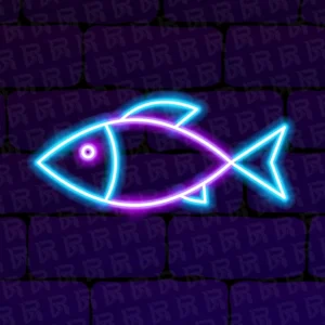 تابلو نئون آماده طرح ماهی - کد Dairy022