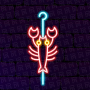 تابلو نئون آماده طرح میگو - کد Dairy024