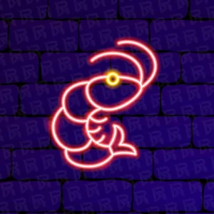 تابلو نئون آماده طرح میگو - کد Dairy026