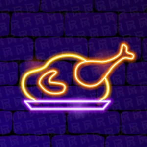 تابلو نئون آماده طرح مرغ بریان - کد Dairy027