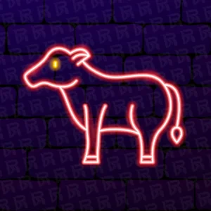 تابلو نئون آماده طرح گاو - کد Dairy031