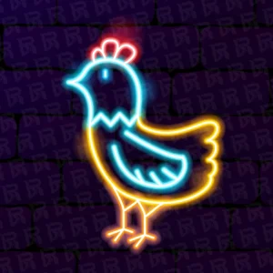 تابلو نئون آماده طرح مرغ - کد Dairy032