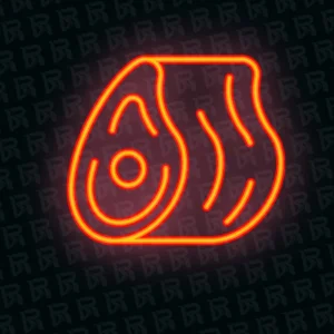 تابلو نئون آماده طرح گوشت - کد Dairy037