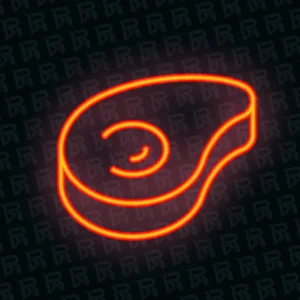 تابلو نئون آماده طرح گوشت - کد Dairy041