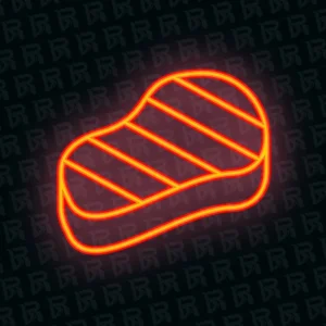 تابلو نئون آماده طرح استیک گریل - کد Dairy044