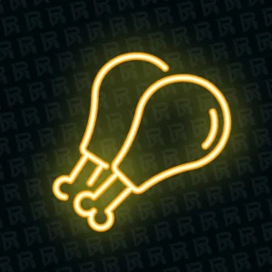 تابلو نئون آماده طرح ران مرغ - کد Dairy045