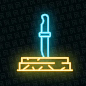 تابلو نئون آماده طرح چاقو - کد Dairy046