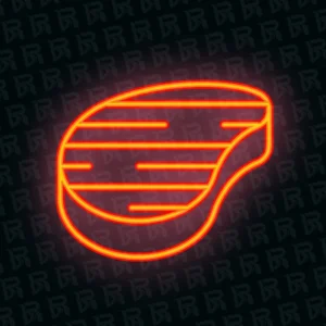 تابلو نئون آماده طرح استیک گریل - کد Dairy048