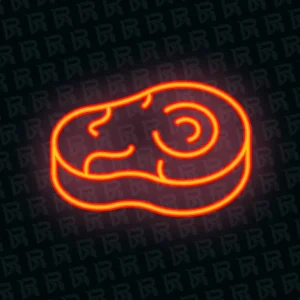 تابلو نئون آماده طرح گوشت - کد Dairy052