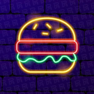 تابلو نئون آماده طرح برگر- کد Food003