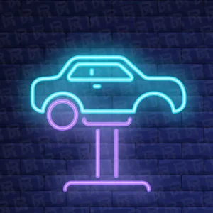 تابلو نئون آماده طرح بالابر ماشین - کد Repair003