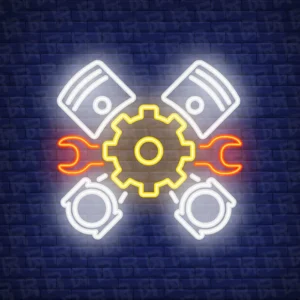 تابلو نئون آماده طرح پیستون - کد Repair005