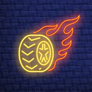 تابلو نئون آماده طرح تایر - کد Repair007